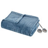 Beautyrest Heated Plush Blanket, Sapphire Blue