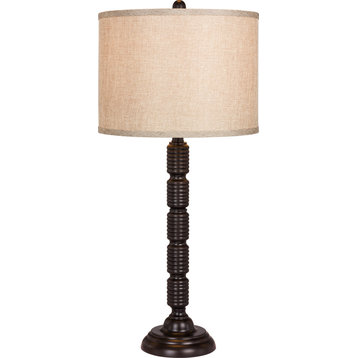 Industrial Ribbed Metal Table Lamps - Oil Rubbed Bronze