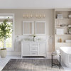 Woodruff Bath Vanity, Double Sink, 54", White, Freestanding