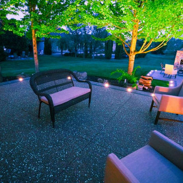 Exposed Aggregate Patio with Glow Stones
