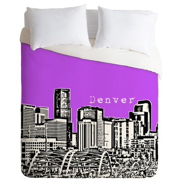 Deny Designs Bird Ave Denver Purple Duvet Cover - Lightweight