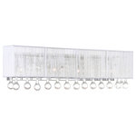 CWI Lighting - Water Drop 4 Light Vanity Light With Chrome Finish - The understated sparkle of Water Drop 4 Light Wall Sconce will easily make a boring bathroom stand out. This glistening vanity light available in white or silver shade has dangling crystal balls ready to add style to a dull and compact space. Add this to the powder room or the master bath and watch it give your bathroom a spa-like ambiance. Feel confident with your purchase and rest assured. This fixture comes with a one year warranty against manufacturers defects to give you peace of mind that your product will be in perfect condition.
