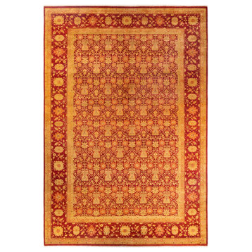 Eclectic, One-of-a-Kind Hand-Knotted Area Rug Red, 10'2"x15'1"