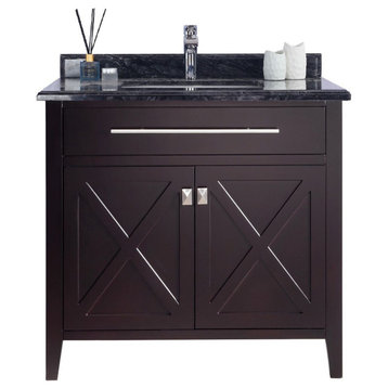 Laviva 313YG319-36B-BW Wimbledon Vanity In Brown With Black Wood Counter