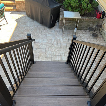 Fortress Steel Framed Deck with TimberTech Dark Roast and Keylink Black Textured