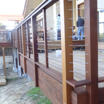 Finished detail of the top deck w/ stain
