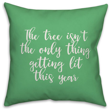 I've Been Good(ish) All Year, Light Green 18x18 Throw Pillow Cover