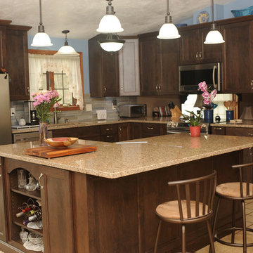 Open plan with cathedral ceiling