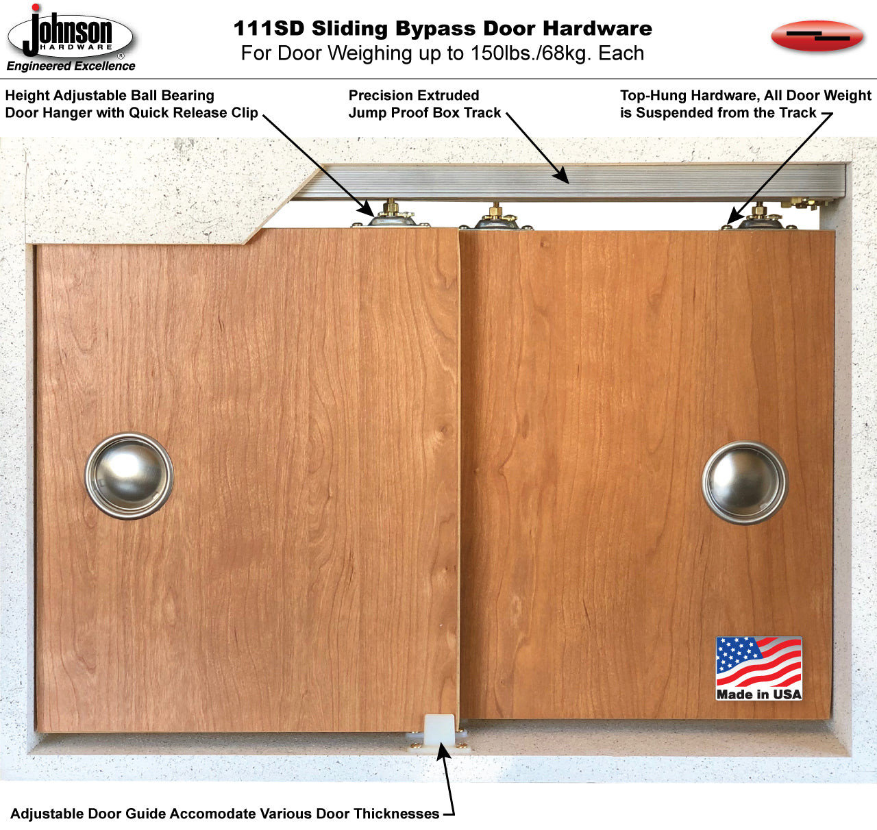 Sliding Bypass Doors 72 x 80, Planum 0020 Black, Rails