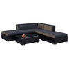 6-Piece Modern Outdoor Wicker Rattan Patio Furniture Sofa Sectional Couch Set