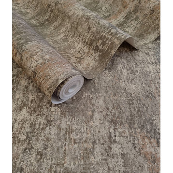 Scratched Concrete Textured Non Woven Wallpaper, Mocha, Double Roll