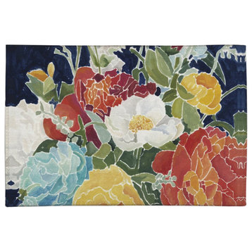 Midnight Floral 5'x7' Chenille Rug