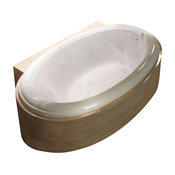 Venzi Vino 36"x60" Oval Soaking Bathtub, Reversible Drain Placement