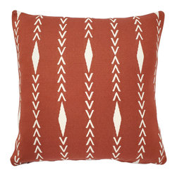Pillow Decor - Diamond Ray Throw Pillows with Polyfill Insert, Red, 20"x20" - Decorative Pillows