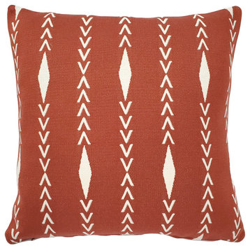 Diamond Ray Throw Pillows with Polyfill Insert, Red, 20"x20"