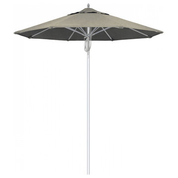 7.5' Patio Umbrella Silver Pole Fiberglass Rib Pulley Lift Sunbrella, Spectrum Dove