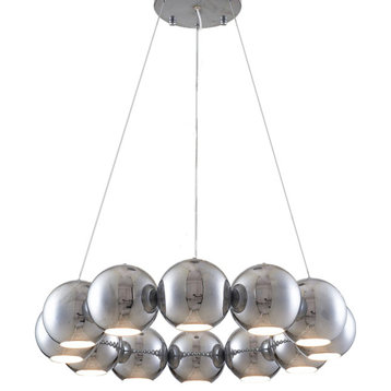 Belgodere | Gold/Silver Modern Balls Hanging Chandelier, Chrome, 23.6''