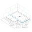 Solid Stone Shower Tray Rectangle White, 1000x900 mm