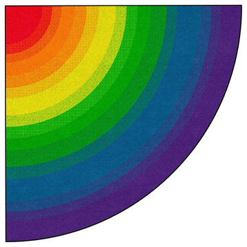 Flagship Carpets VA416-26A 6' Quarter Circle Rainbow Educational Rug