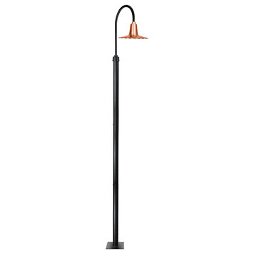 Cocoweb 16" Iris LED Street Lamp in Solid Copper With 11' Post