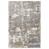 7' X 10' Beige And Gray Distressed Area Rug
