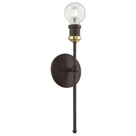 Lansdale 1 Light Bronze With Antique Brass Accents ADA Single Sconce