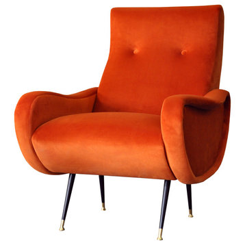 Divani Casa Saline Modern Orange Fabric Accent Chair
