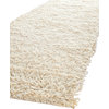 Shag Shag Area Rug, Ivory, Hallway Runner 2'3"x6'