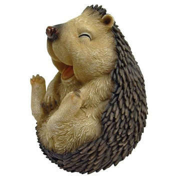 5" Wide Cute Spiny Laughing Hedgehog Garden Statue: Small
