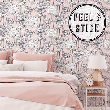 Transform Illustrative Floral Pink Peel and Stick Wallpaper by Graham & Brown
