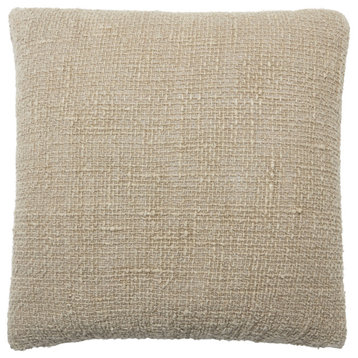 Tordis Solid Pillow 22" Square, Taupe, Down Fill