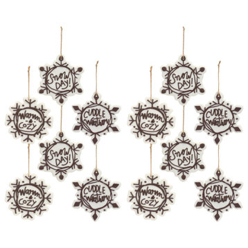 Snowflake Ornament (Set Of 12) 4.25"H, 4.5"H, 5"H Plastic