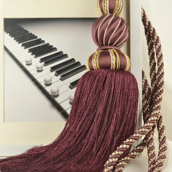 6 Colors QYM30 Polyester and Acrylic Curtain Tassel Tie Backs in Purple Color - Window Treatment Accessories