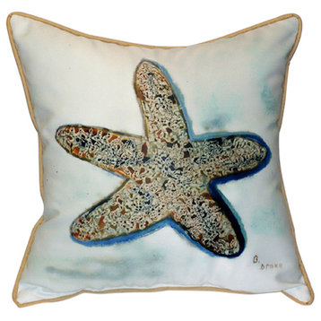Tropical Beach Starfish Sea Star Indoor Outdoor Pillow 18 X 18 Made in the USA