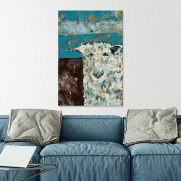 "Modern Farm Sheep Series" Painting Print on Wrapped Canvas