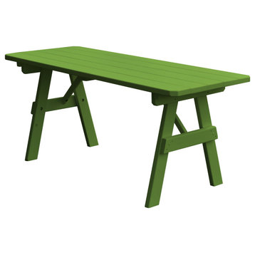 Pine Traditional Table, Lime Green, 5 Foot