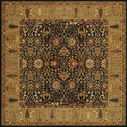 Royal Kashimar Cypress Garden Black-Deep Maple Square Area Rug - Area Rugs