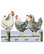 Booth Design Pegboard Black and White Chickens, 23x16 cm