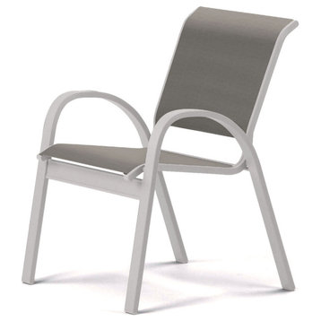 Aruba II Sling Cafe Chair, Textured White, Alloy