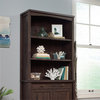 Home Square 2-Piece Set with Lateral File Cabinet & Bookcase Hutch in Coffee Oak