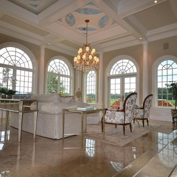 Sky Ceiling with Cardinals murals, hand-painted by Tom Taylor of Mural Art LLC