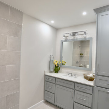 Closet transformed into additional bathroom!
