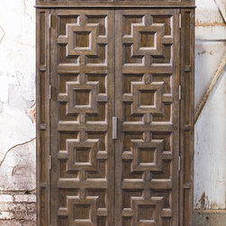 Rustic White Oak Armoire - Furniture