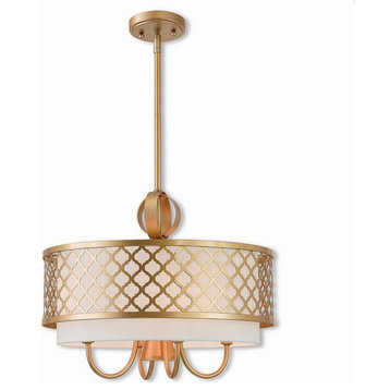 Traditional Glam Four Light Chandelier-Soft Gold Finish - Chandelier