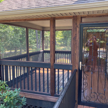 Screened-in back porch
