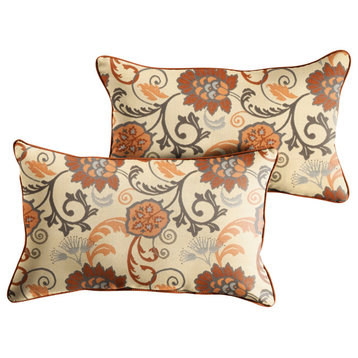 Sunbrella Elegance Marble/ Canvas Rust Outdoor Pillow Set, 12x18
