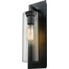 Barker 14.25" Outdoor Wall Sconce, Black, Clear