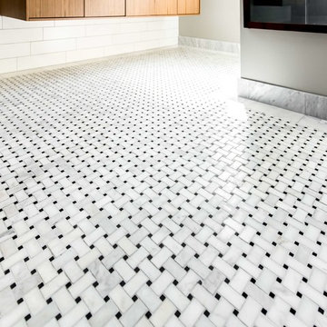 Dallas Bathroom Remodel with MSI Basketweave Honed Tile