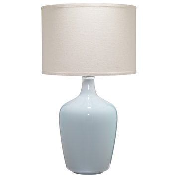 Classic Contemporary Jar Shape Table Lamp Dove Grey Glass Bottle 30" Light