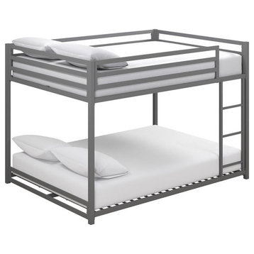 DHP Mabel Full Over Full Metal Bunk Bed in Silver